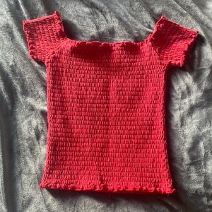 Red cute hollister stretchy crop top